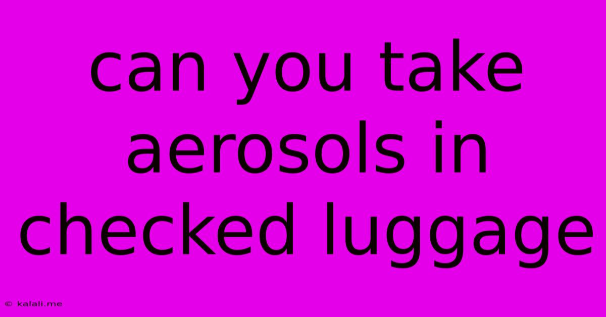 Can You Take Aerosols In Checked Luggage