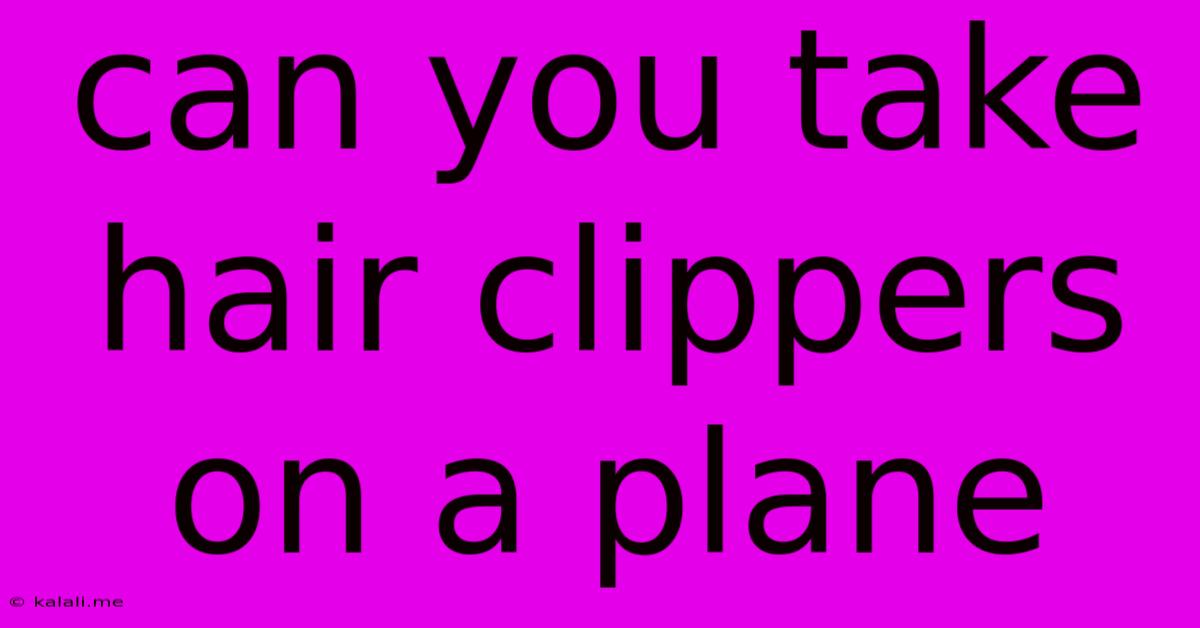Can You Take Hair Clippers On A Plane