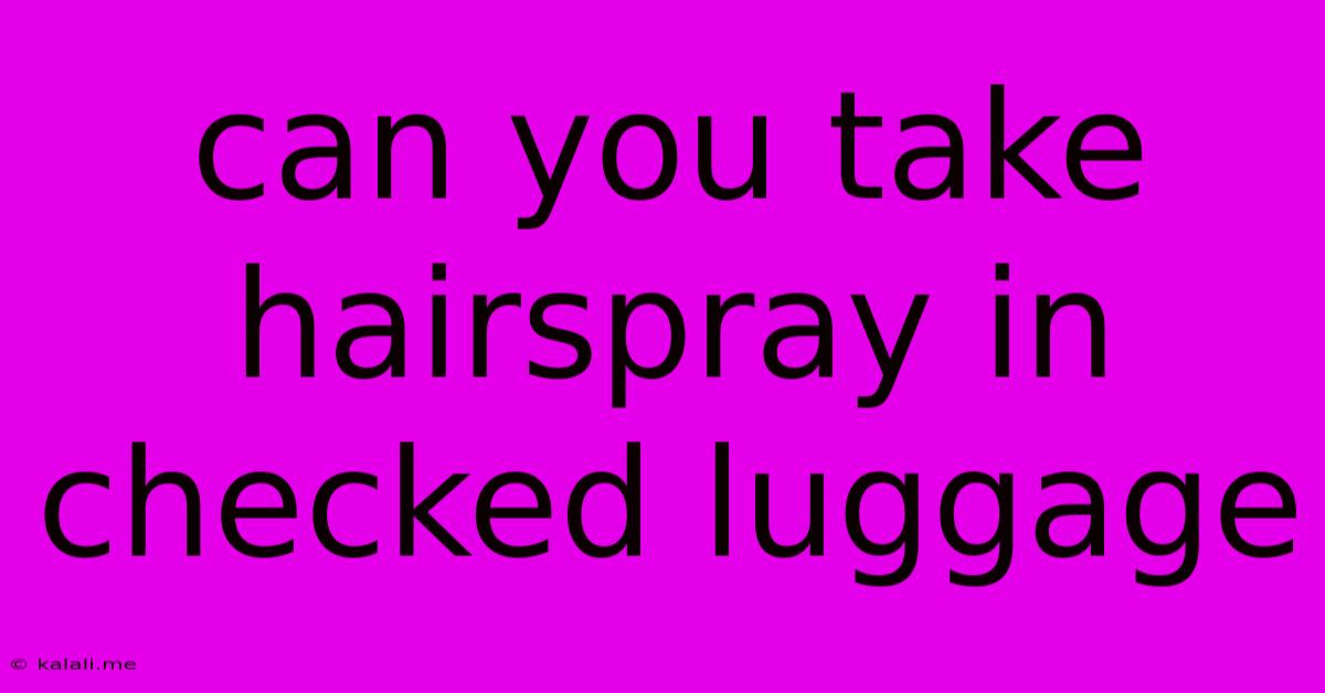 Can You Take Hairspray In Checked Luggage