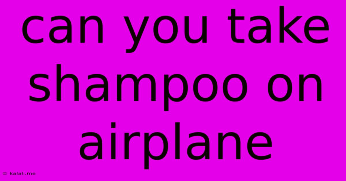 Can You Take Shampoo On Airplane