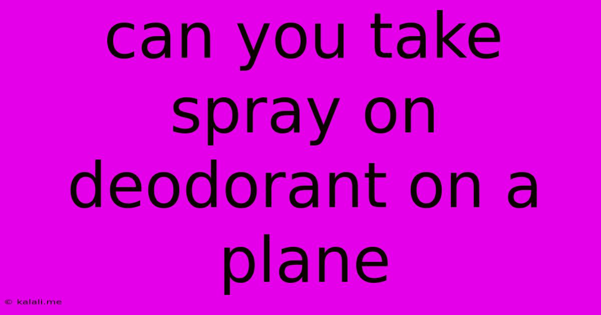 Can You Take Spray On Deodorant On A Plane