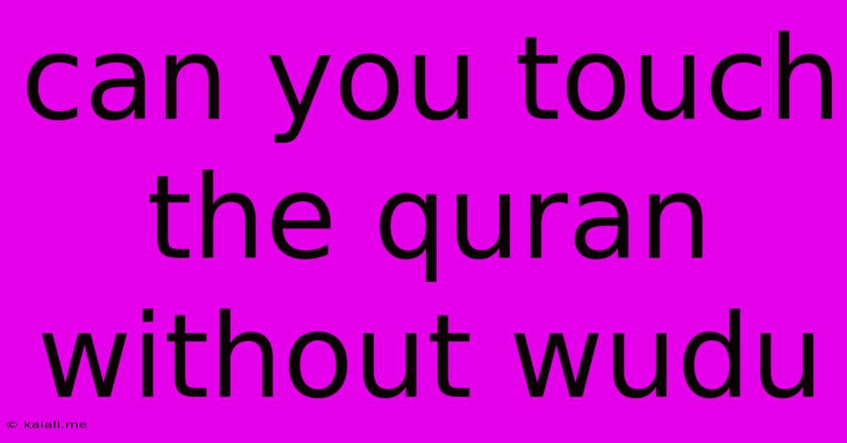 Can You Touch The Quran Without Wudu