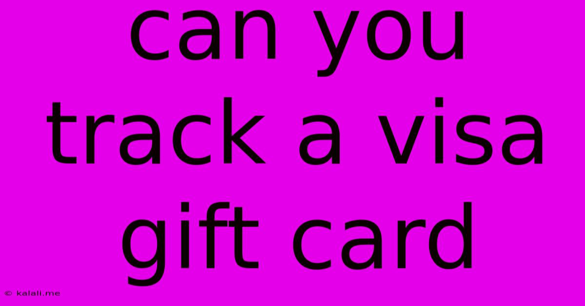 Can You Track A Visa Gift Card
