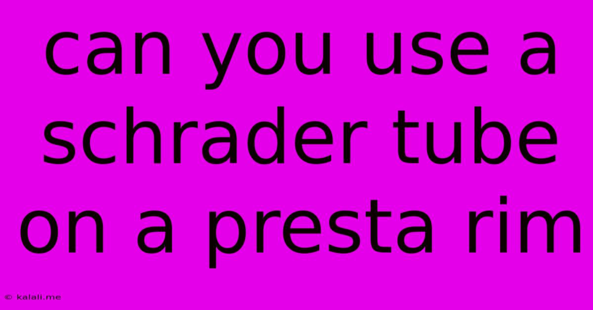 Can You Use A Schrader Tube On A Presta Rim