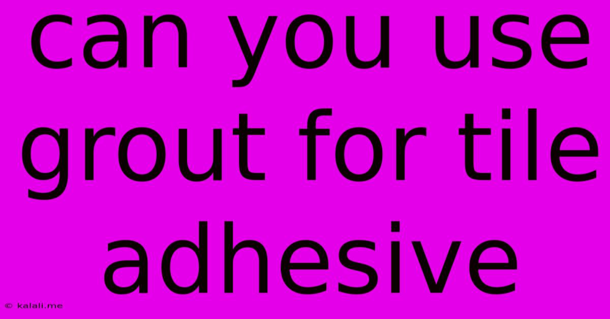 Can You Use Grout For Tile Adhesive