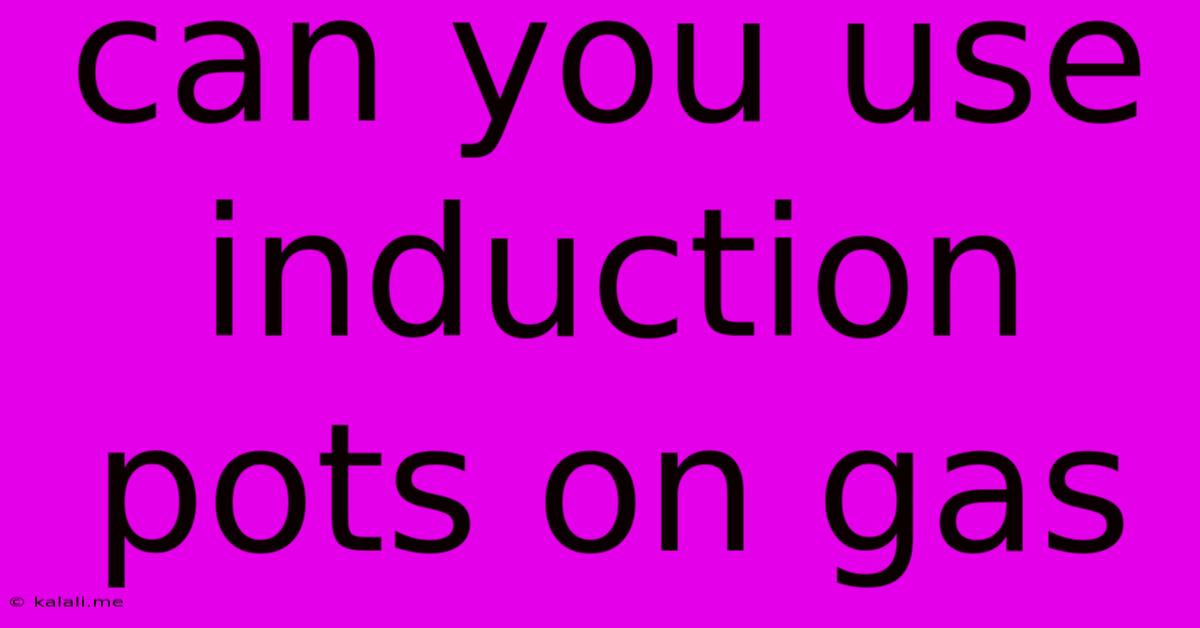 Can You Use Induction Pots On Gas
