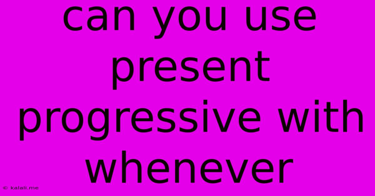 Can You Use Present Progressive With Whenever