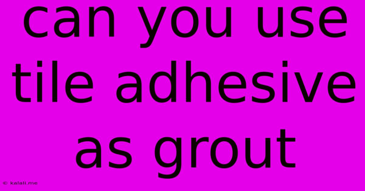 Can You Use Tile Adhesive As Grout