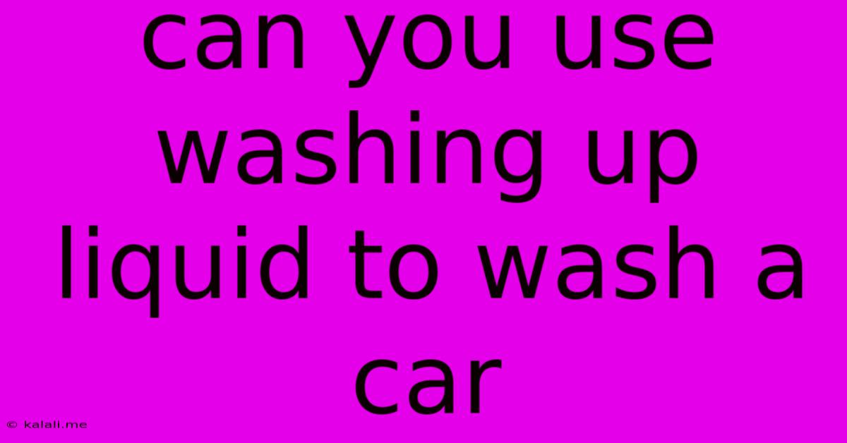 Can You Use Washing Up Liquid To Wash A Car