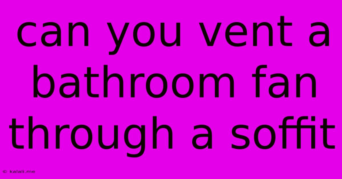 Can You Vent A Bathroom Fan Through A Soffit