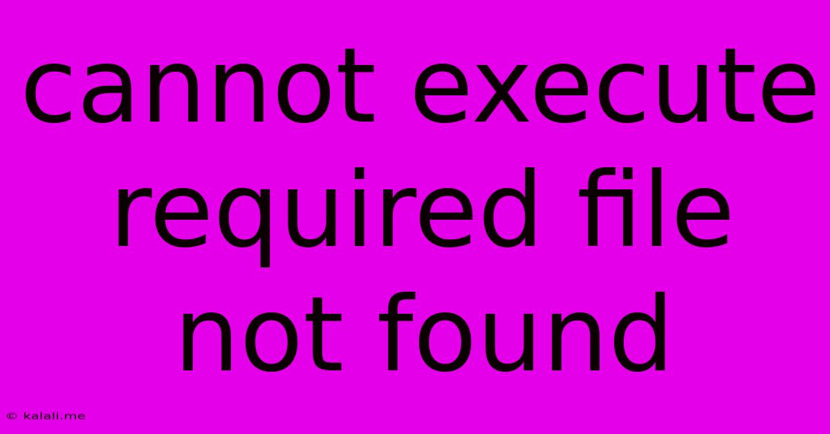 Cannot Execute Required File Not Found