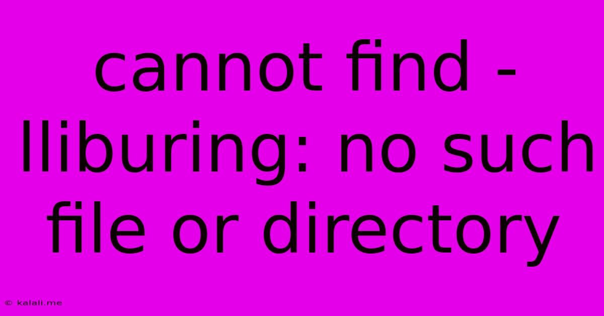 Cannot Find -lliburing: No Such File Or Directory