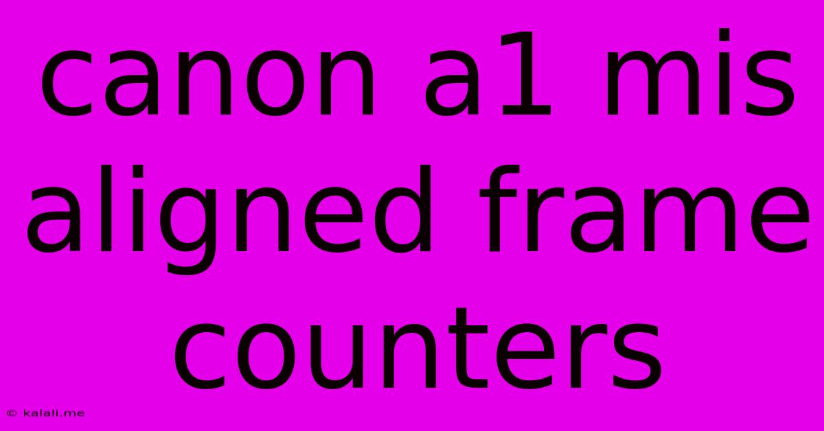 Canon A1 Mis Aligned Frame Counters