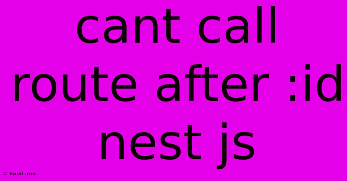 Cant Call Route After :id Nest Js