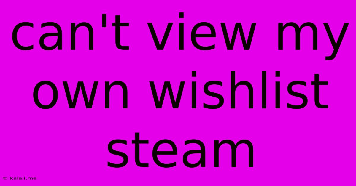 Can't View My Own Wishlist Steam