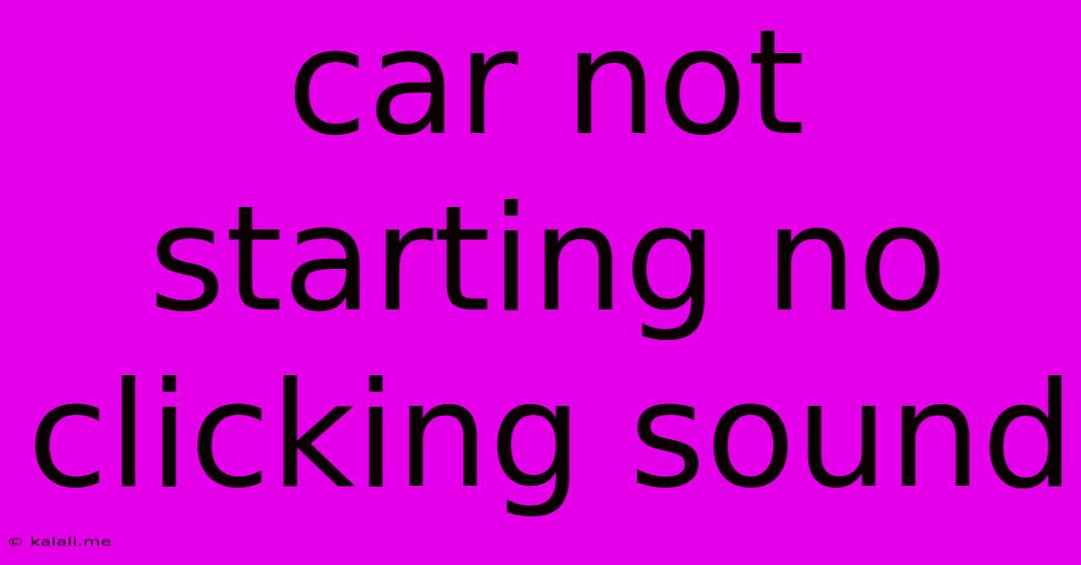 Car Not Starting No Clicking Sound