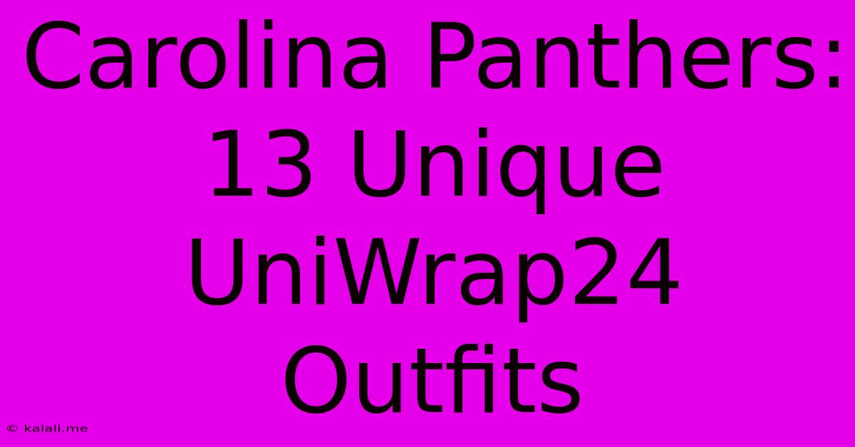 Carolina Panthers: 13 Unique UniWrap24 Outfits