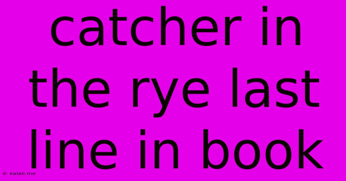 Catcher In The Rye Last Line In Book