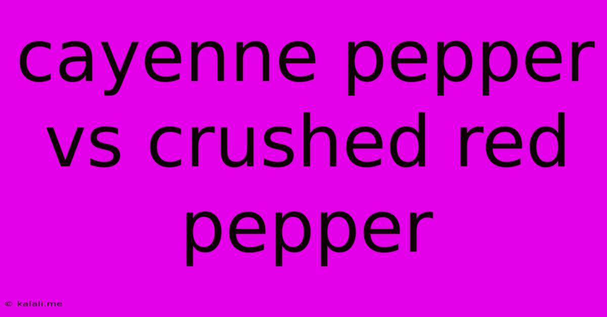 Cayenne Pepper Vs Crushed Red Pepper