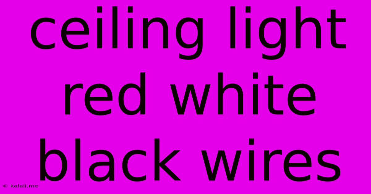 Ceiling Light Red White Black Wires