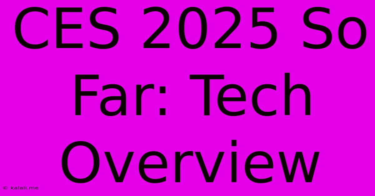 CES 2025 So Far: Tech Overview