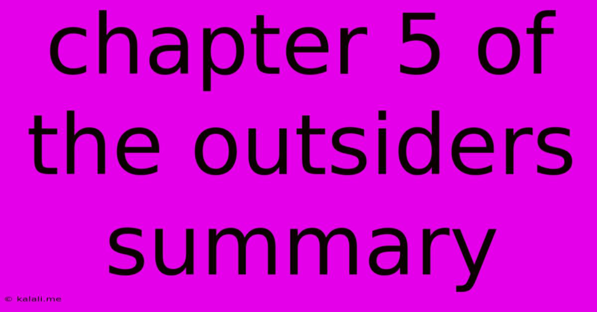 Chapter 5 Of The Outsiders Summary