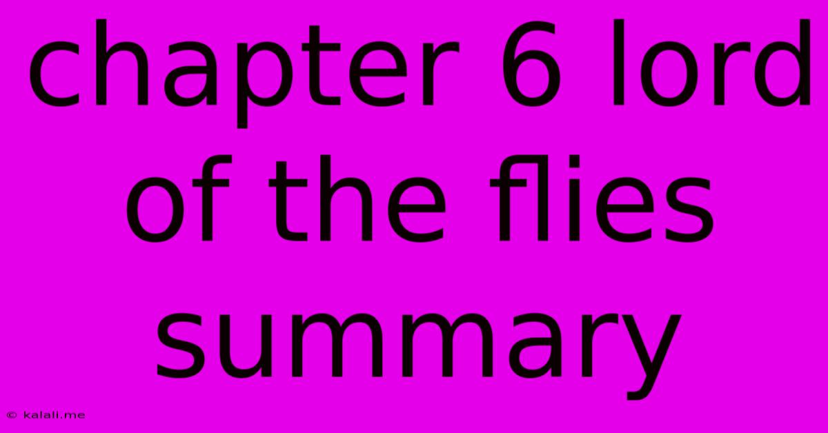 Chapter 6 Lord Of The Flies Summary