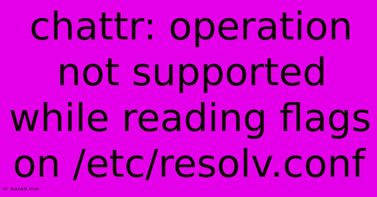 Chattr: Operation Not Supported While Reading Flags On /etc/resolv.conf