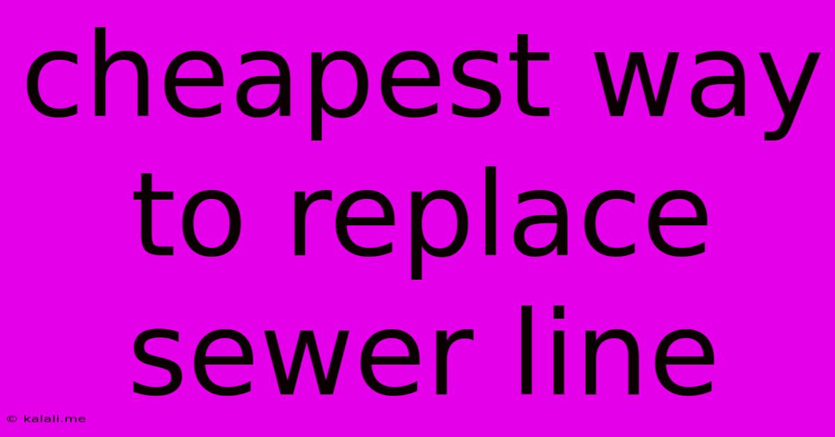 Cheapest Way To Replace Sewer Line