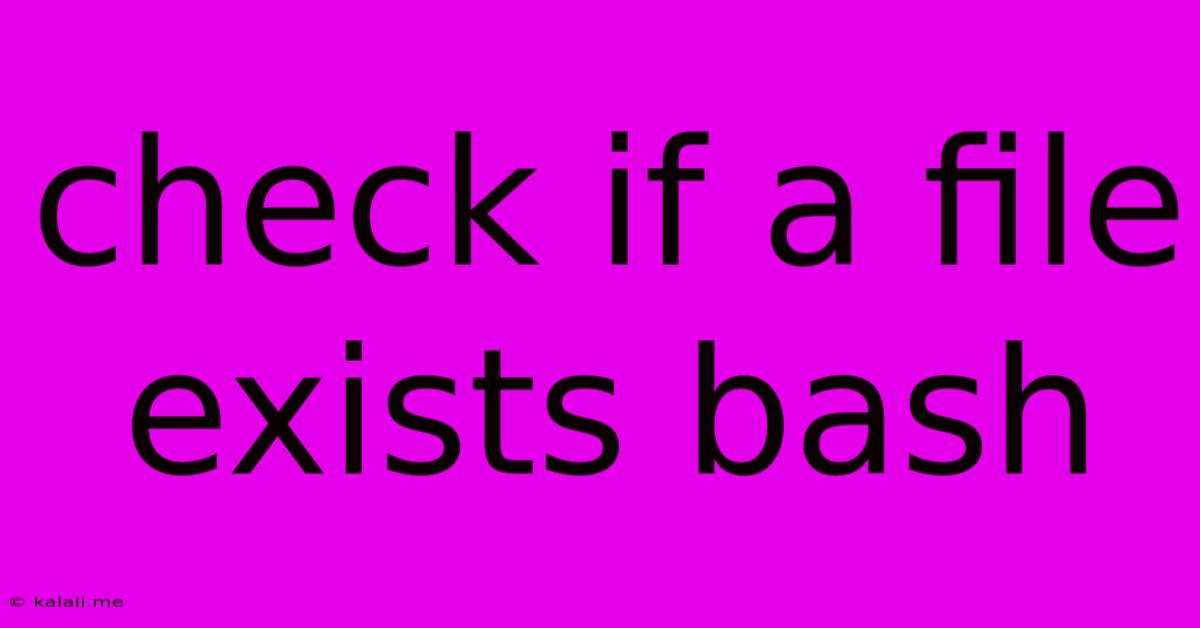 Check If A File Exists Bash