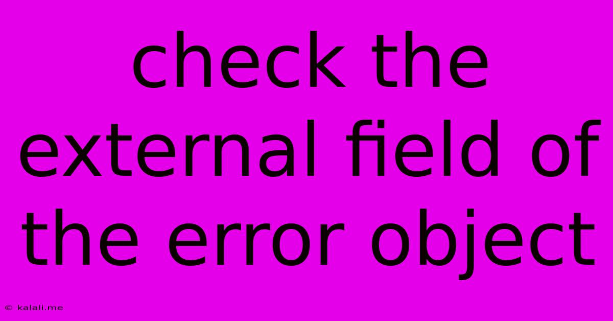Check The External Field Of The Error Object
