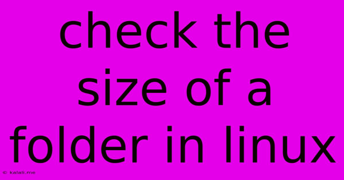 Check The Size Of A Folder In Linux