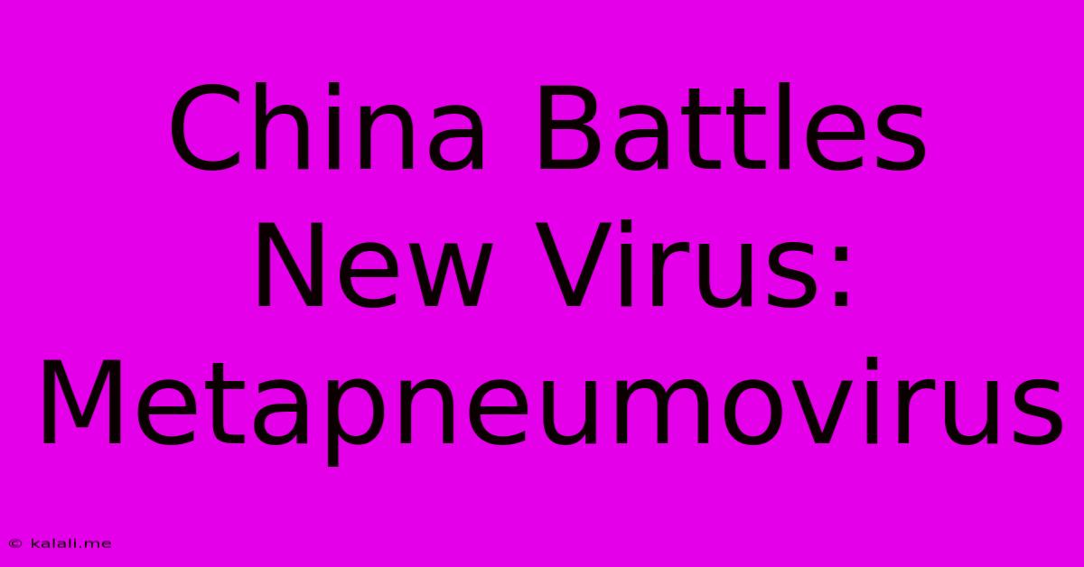 China Battles New Virus: Metapneumovirus