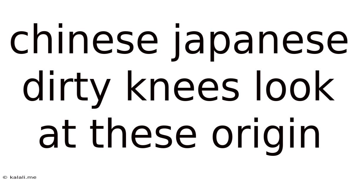 Chinese Japanese Dirty Knees Look At These Origin