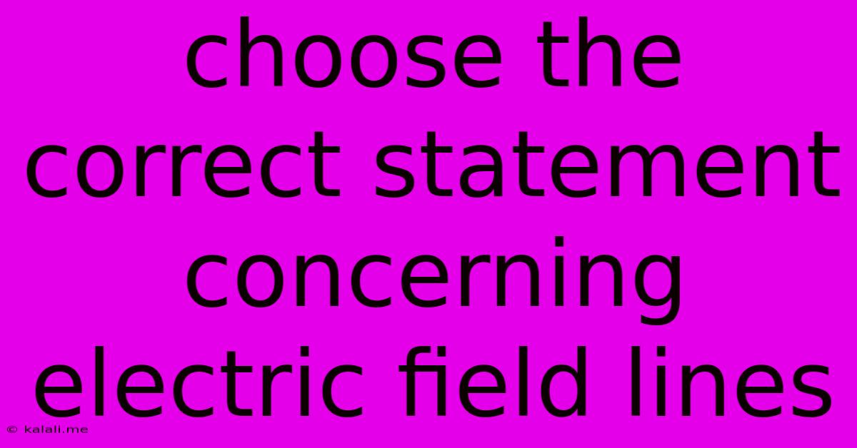 Choose The Correct Statement Concerning Electric Field Lines