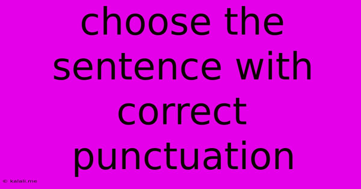 Choose The Sentence With Correct Punctuation
