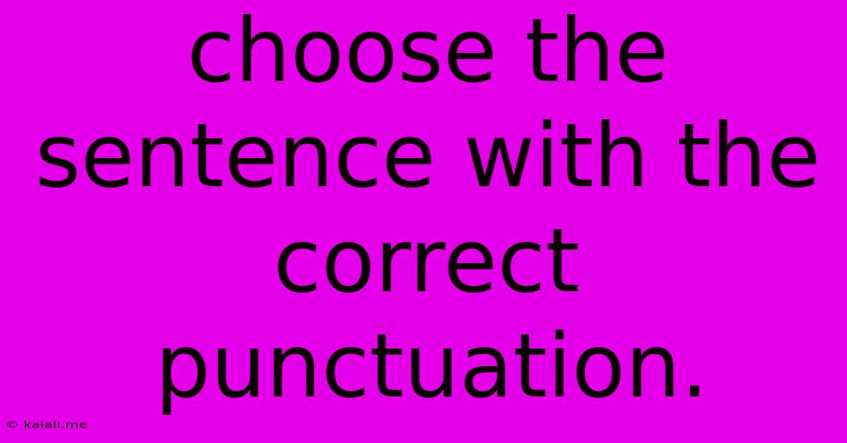 Choose The Sentence With The Correct Punctuation