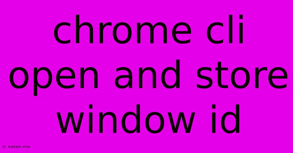Chrome Cli Open And Store Window Id