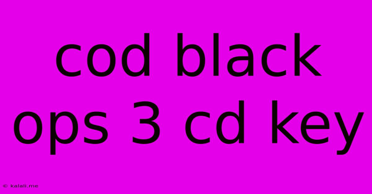 Cod Black Ops 3 Cd Key
