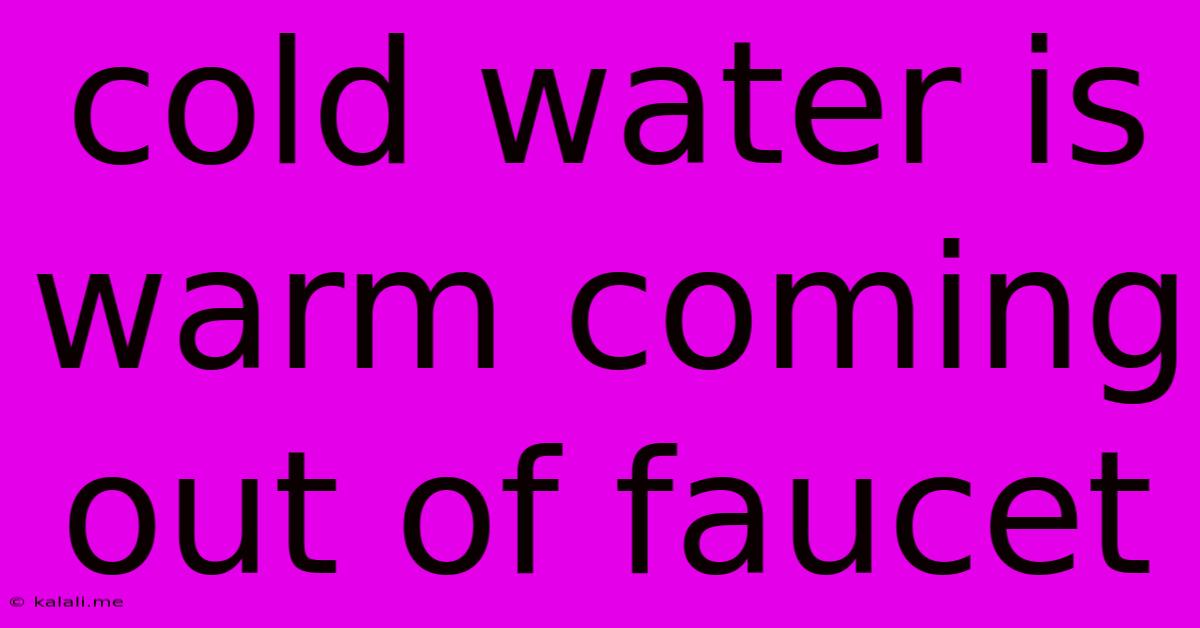 Cold Water Is Warm Coming Out Of Faucet