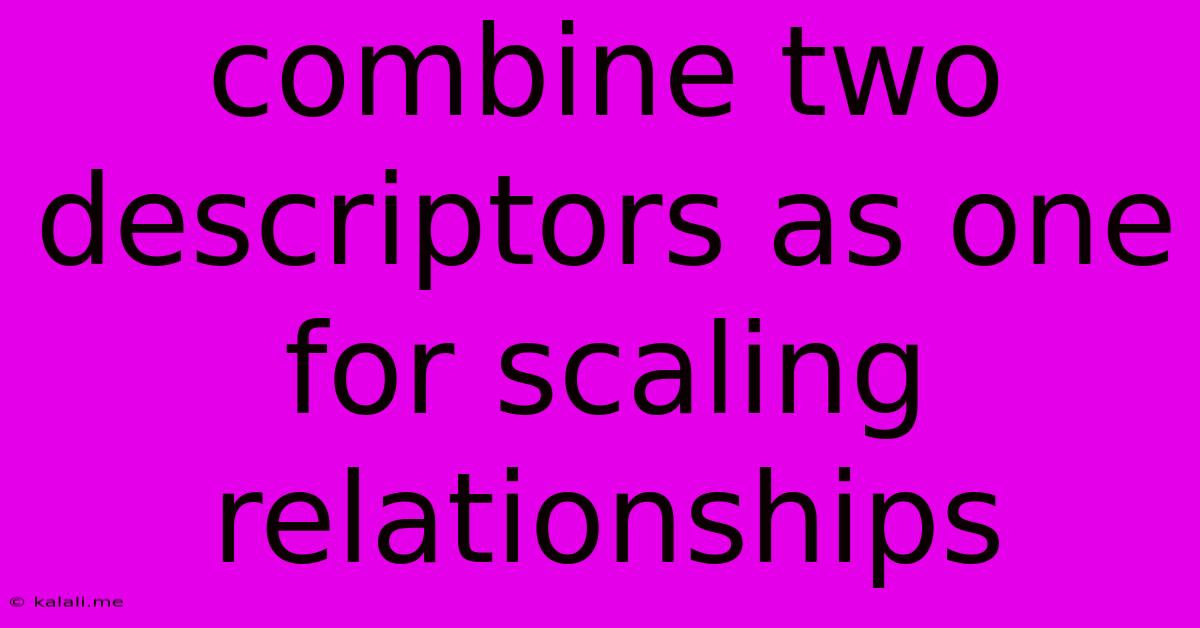 Combine Two Descriptors As One For Scaling Relationships