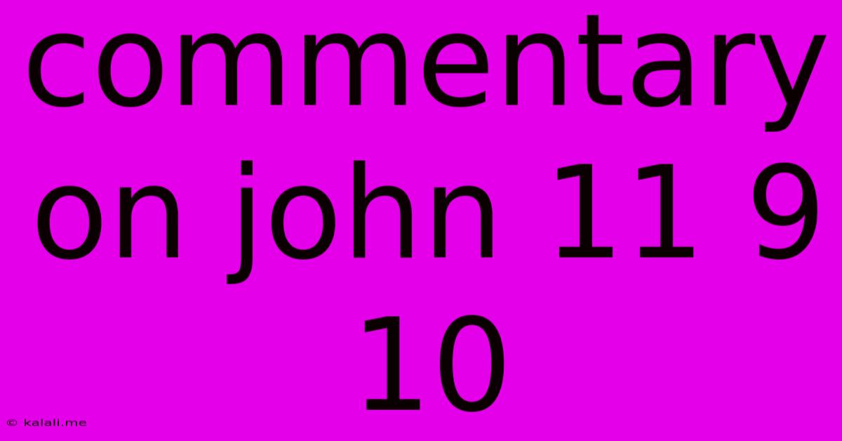 Commentary On John 11 9 10