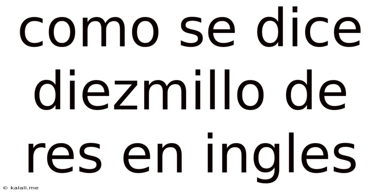 Como Se Dice Diezmillo De Res En Ingles