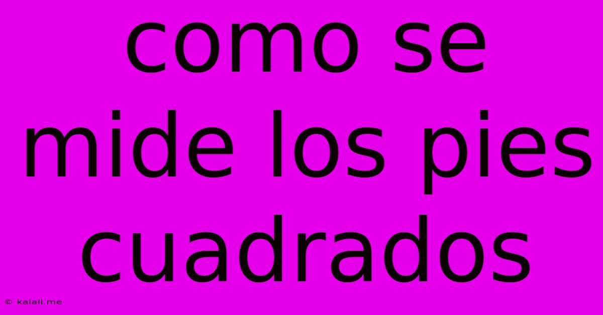 Como Se Mide Los Pies Cuadrados