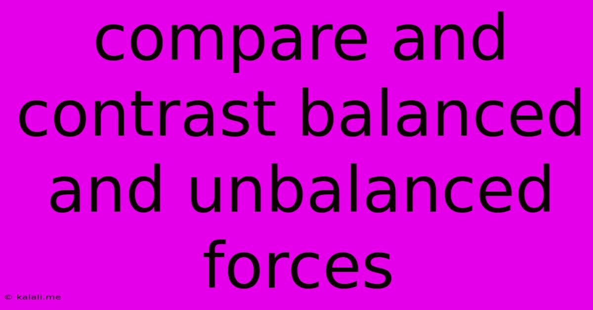 Compare And Contrast Balanced And Unbalanced Forces