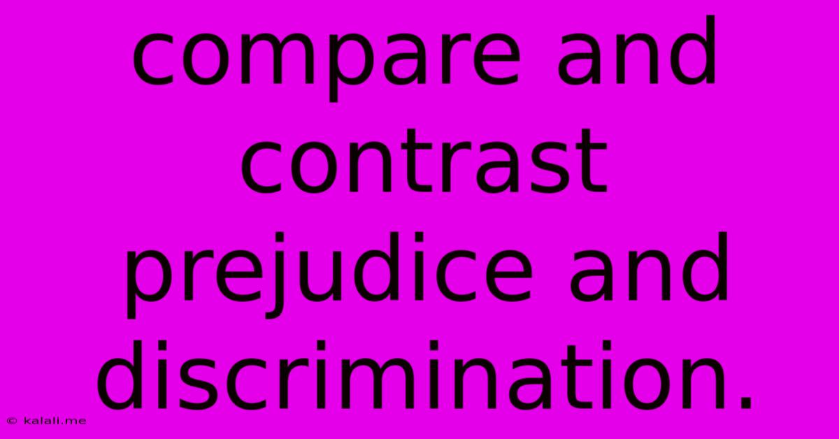 Compare And Contrast Prejudice And Discrimination.