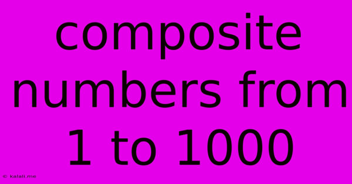 Composite Numbers From 1 To 1000