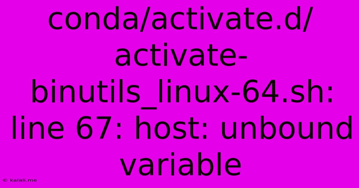 Conda/activate.d/activate-binutils_linux-64.sh: Line 67: Host: Unbound Variable