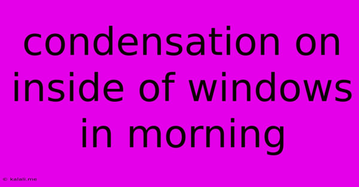 Condensation On Inside Of Windows In Morning