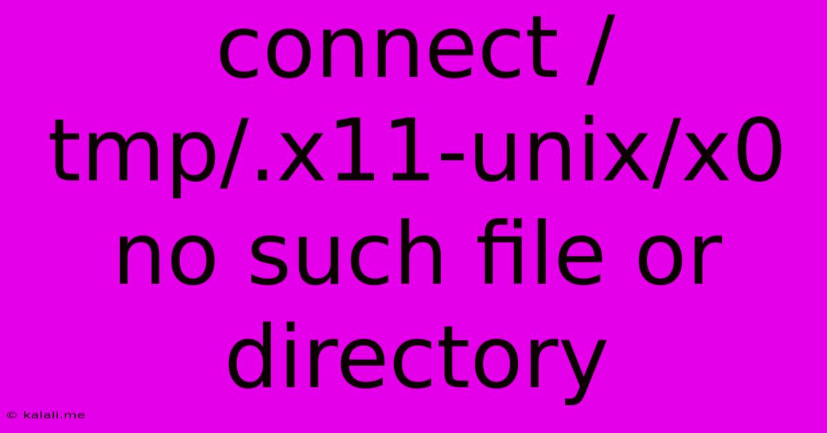 Connect /tmp/.x11-unix/x0 No Such File Or Directory